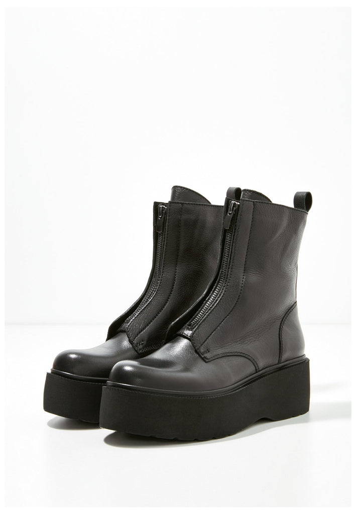 Inuovo Stiefelette Leder Schwarz