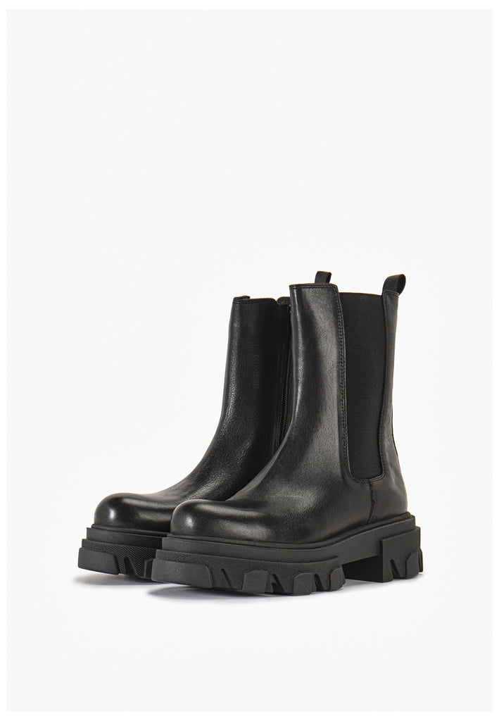 Inuovo Stiefelette Leder Schwarz