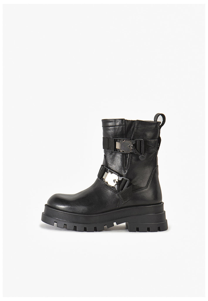 Inuovo Stiefelette Leder Schwarz