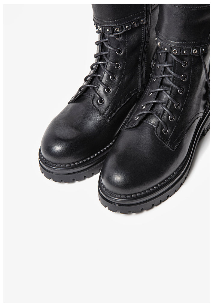 Inuovo Stiefelette Leder Schwarz