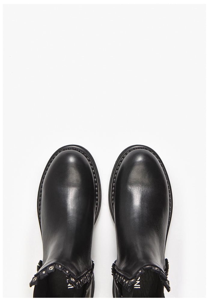 Inuovo Stiefelette Leder Schwarz