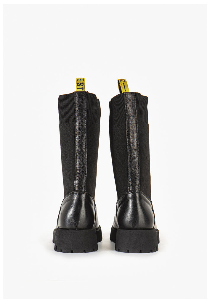 Inuovo Stiefelette Leder Schwarz