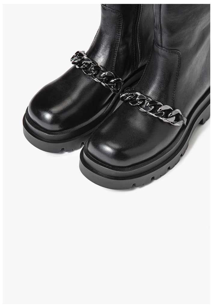 Inuovo Stiefelette Leder Schwarz