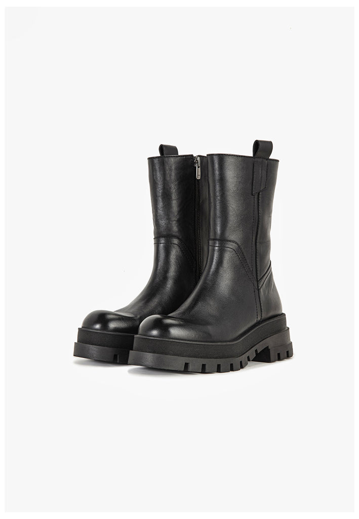 Inuovo Stiefelette Leder Schwarz