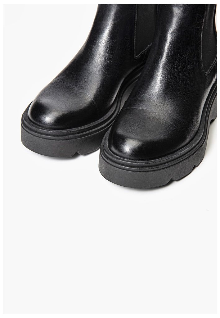 Inuovo Stiefelette Leder Schwarz