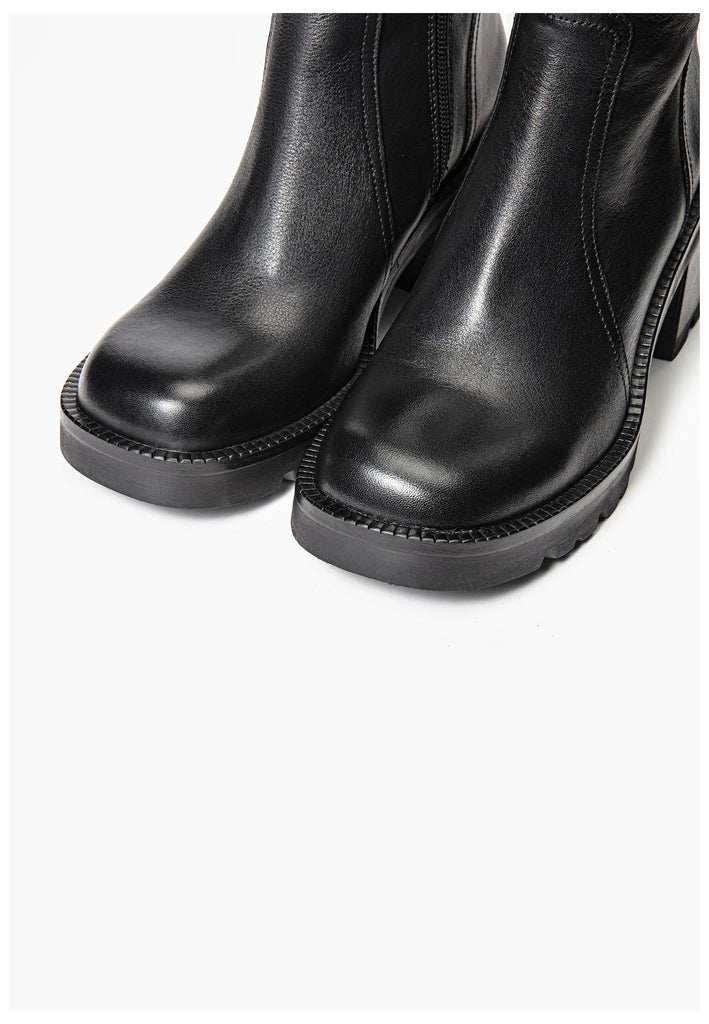 Inuovo Stiefelette Leder Schwarz