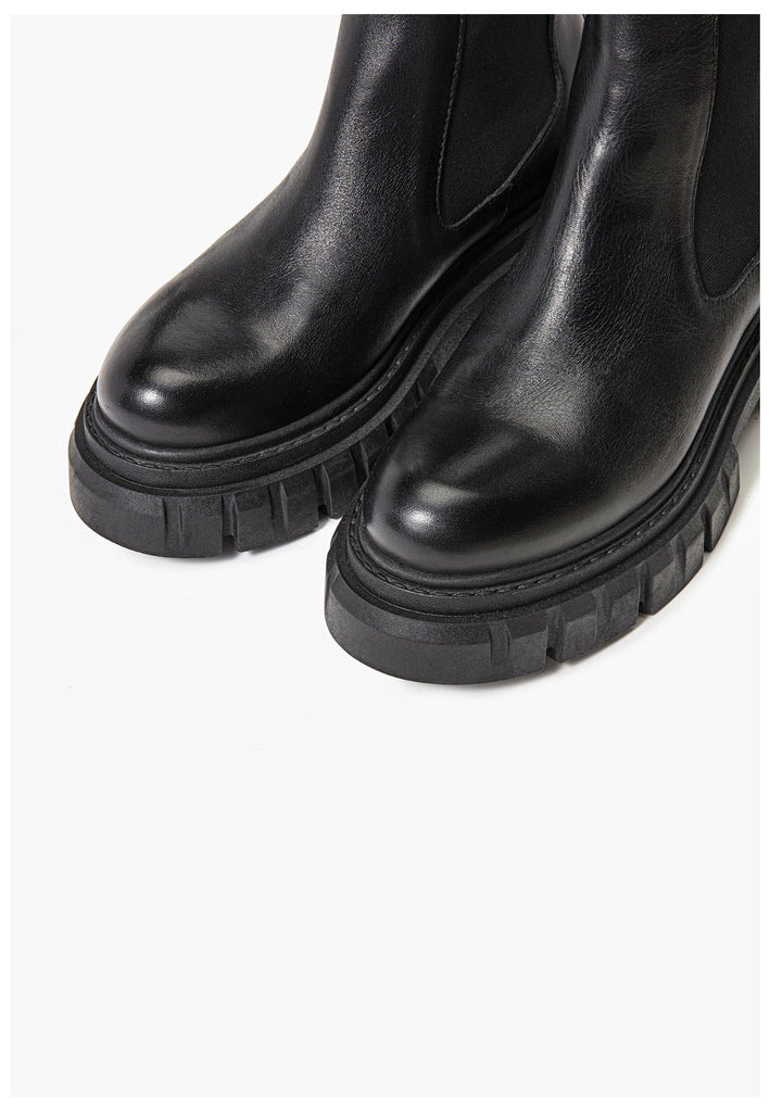 Inuovo Stiefelette Leder Schwarz