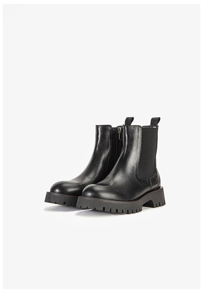 Inuovo Stiefelette Leder Schwarz