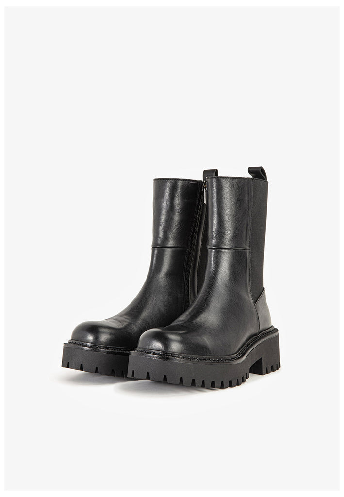 Inuovo Stiefelette Leder Schwarz