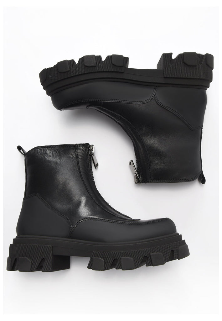 Inuovo Stiefelette Leder Schwarz