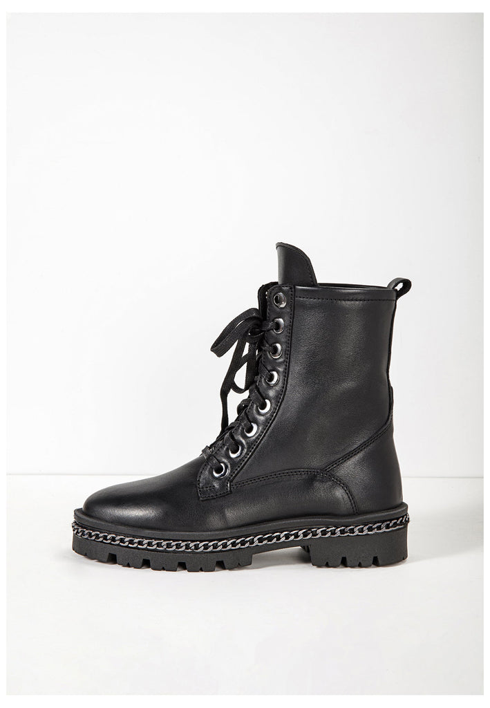 Inuovo Stiefelette Leder Schwarz