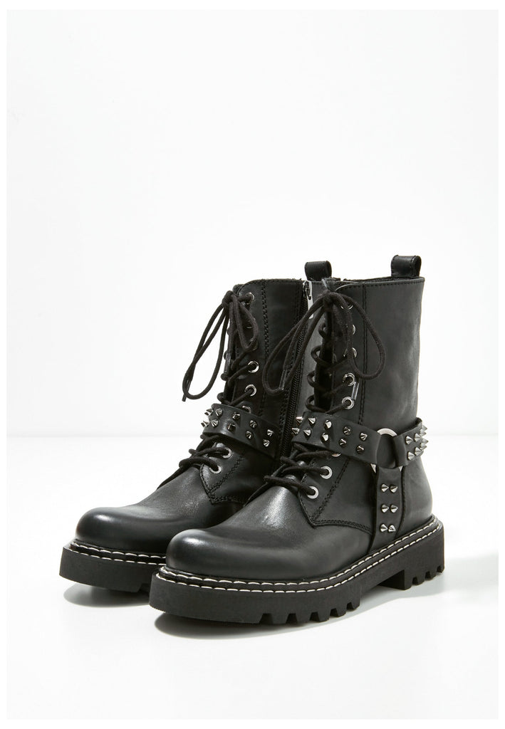 Inuovo Stiefelette Leder Schwarz