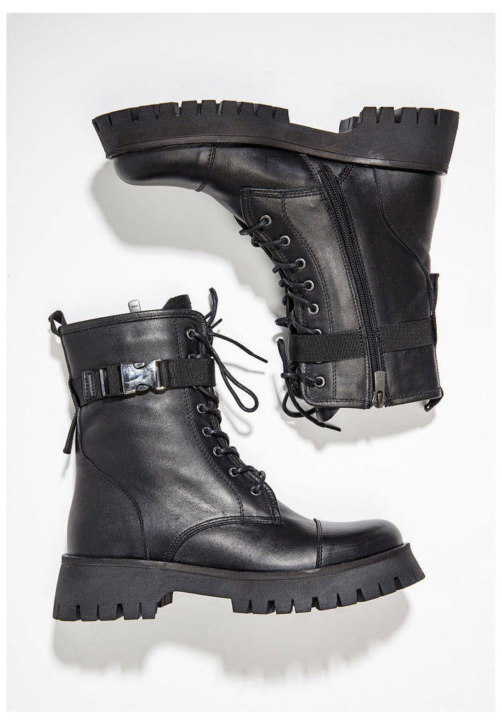 Inuovo Stiefelette Leder Schwarz