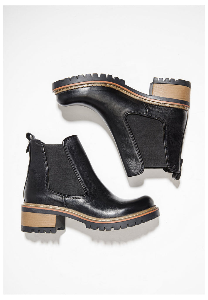 Inuovo Stiefelette Leder Schwarz