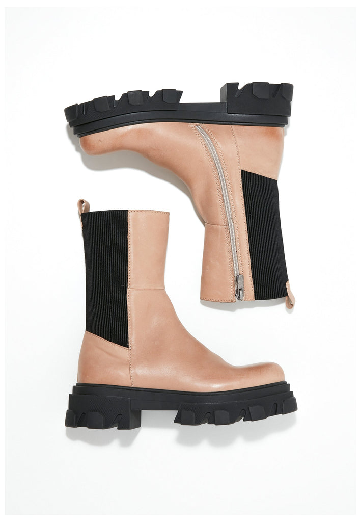 Inuovo Stiefelette Leder/Textil Beige