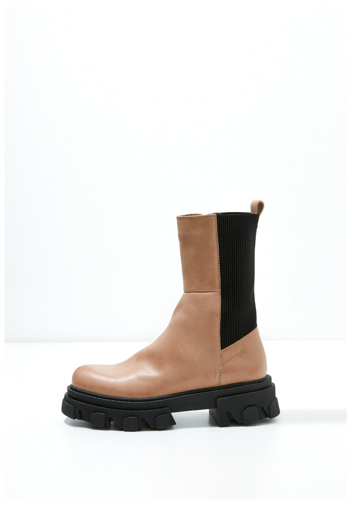 Inuovo Stiefelette Leder/Textil Beige