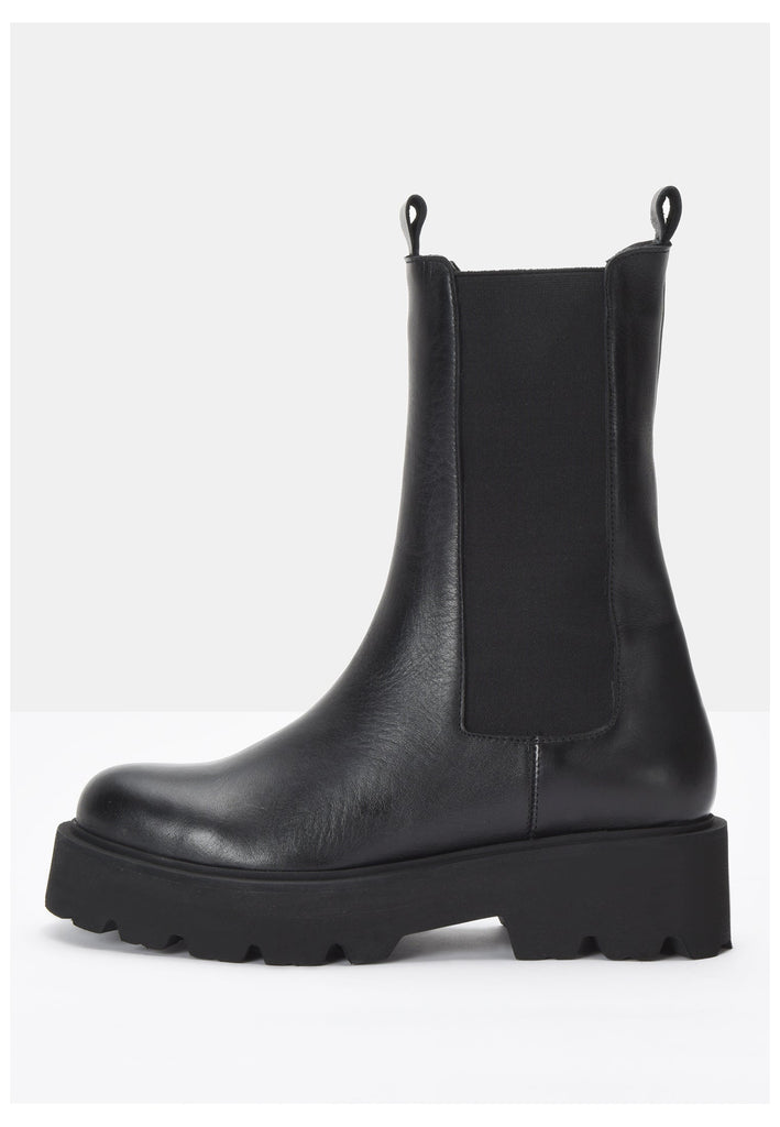 Inuovo Stiefelette Leder/Textil Schwarz