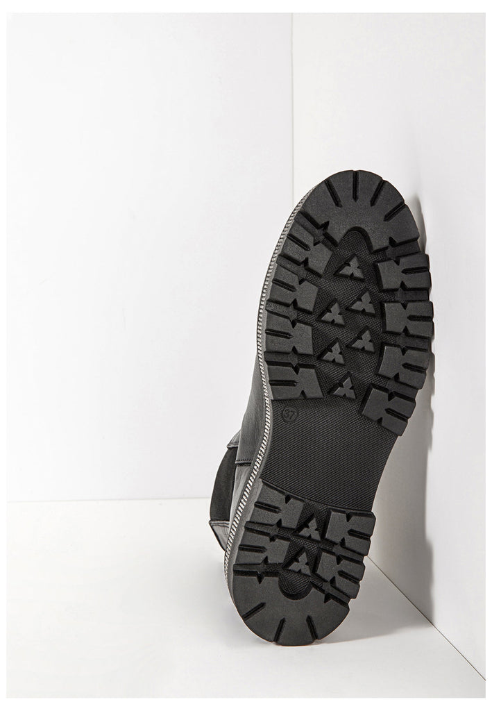 Inuovo Stiefelette Leder/Textil Schwarz