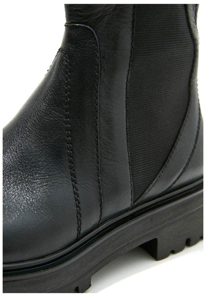 Inuovo Stiefelette Leder/Textil Schwarz