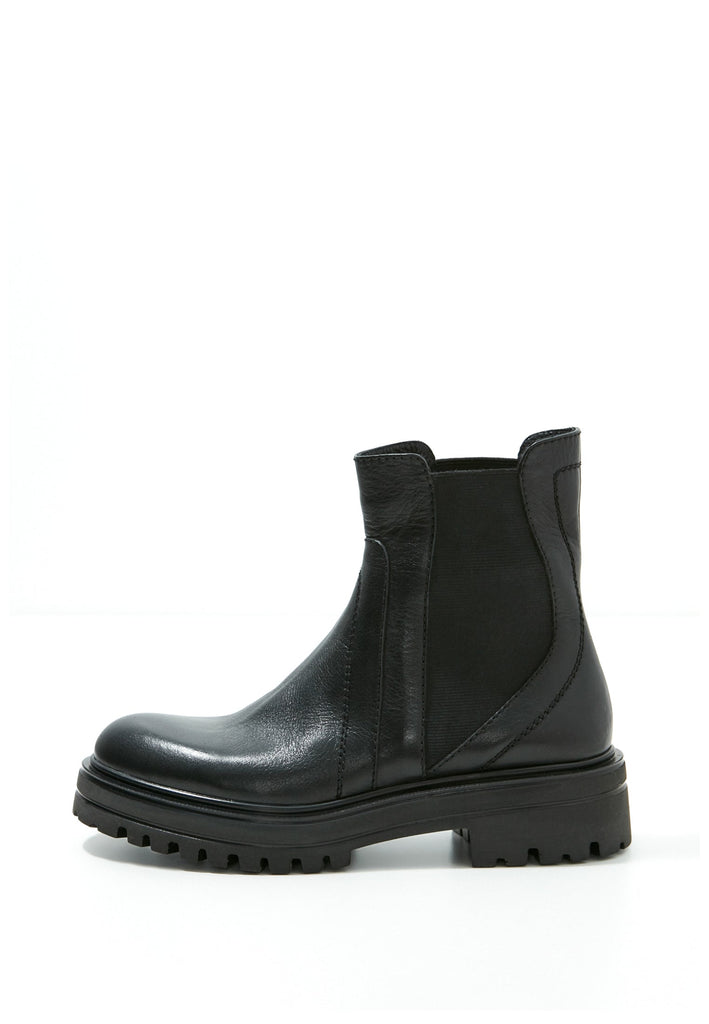 Inuovo Stiefelette Leder/Textil Schwarz