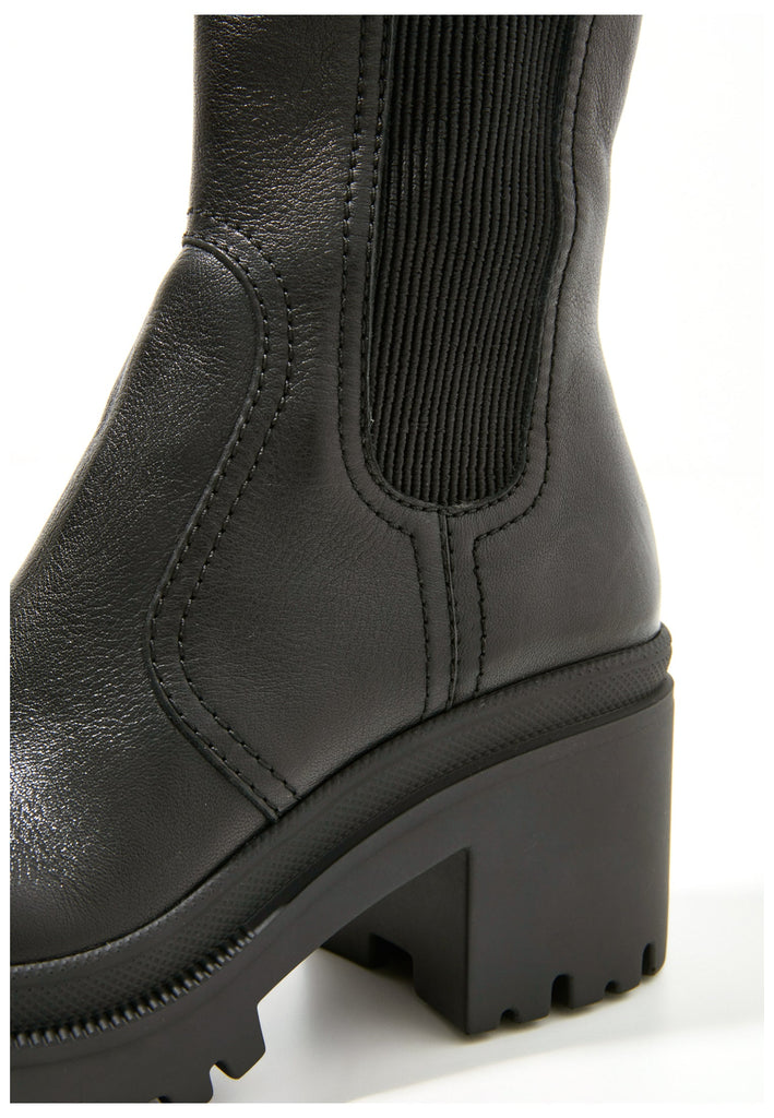 Inuovo Stiefelette Leder/Textil Schwarz