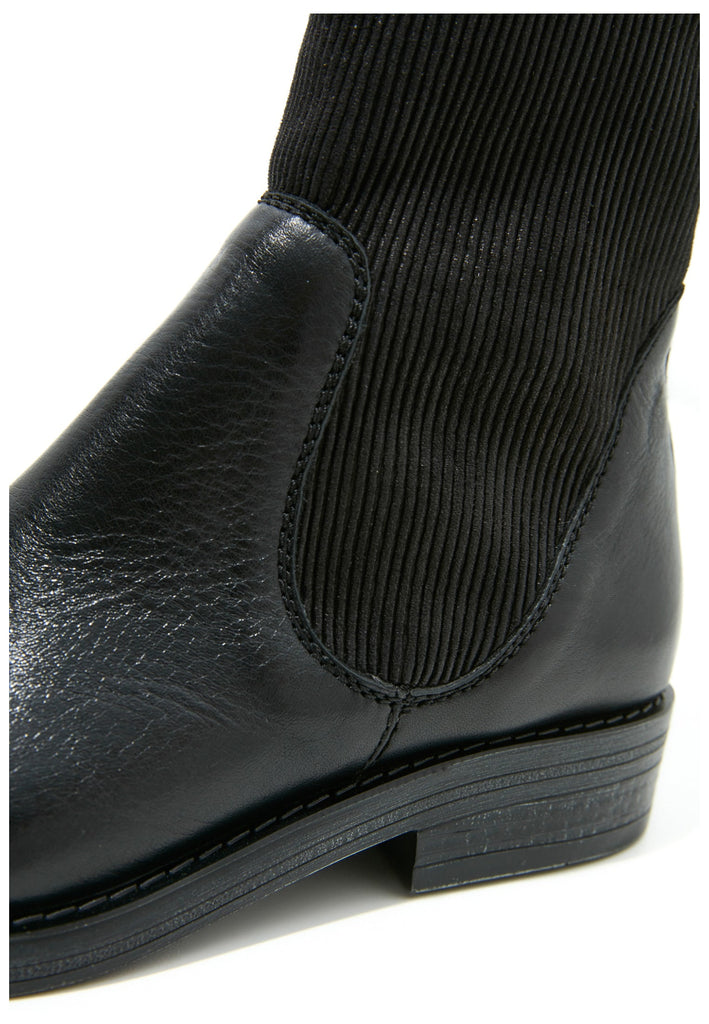 Inuovo Stiefelette Leder/Textil Schwarz