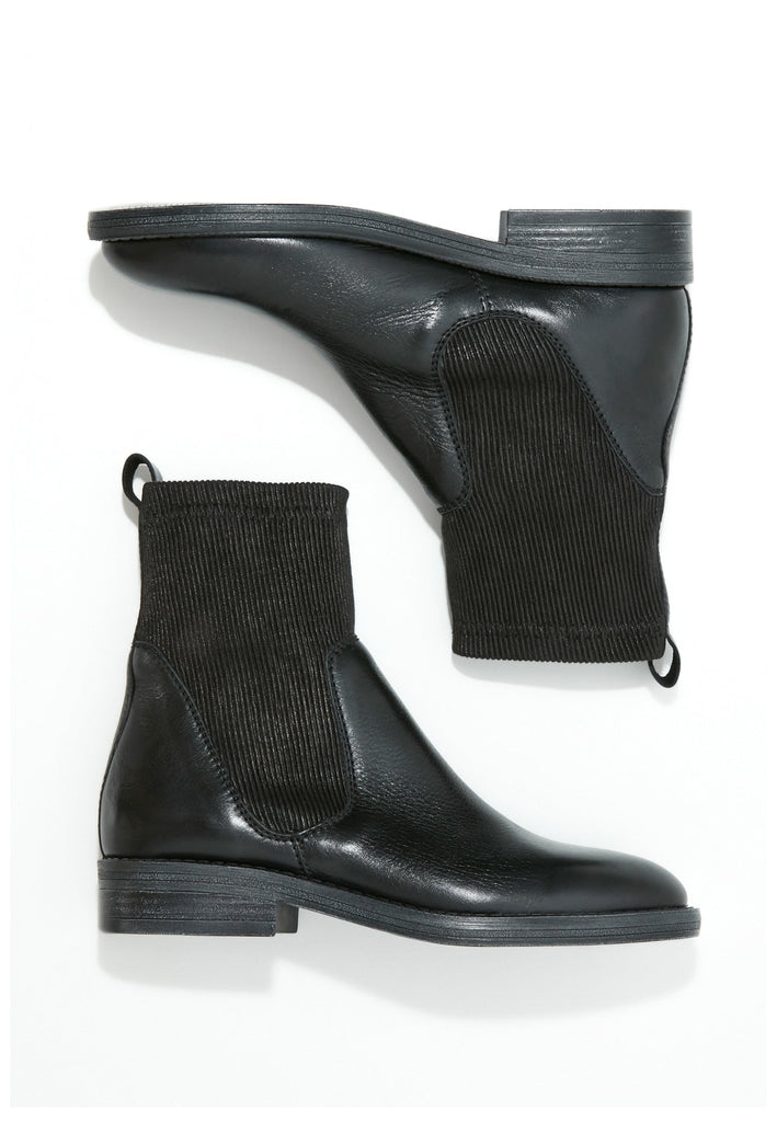 Inuovo Stiefelette Leder/Textil Schwarz