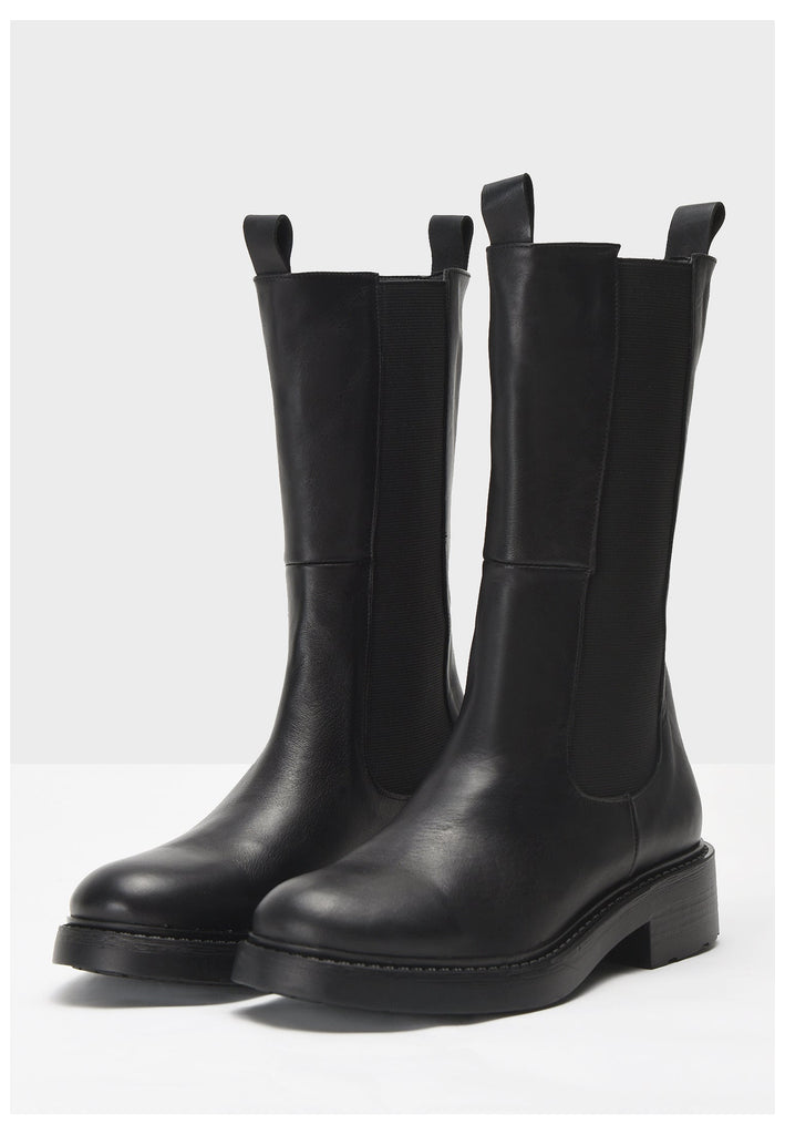 Inuovo Stiefelette Leder/Textil Schwarz