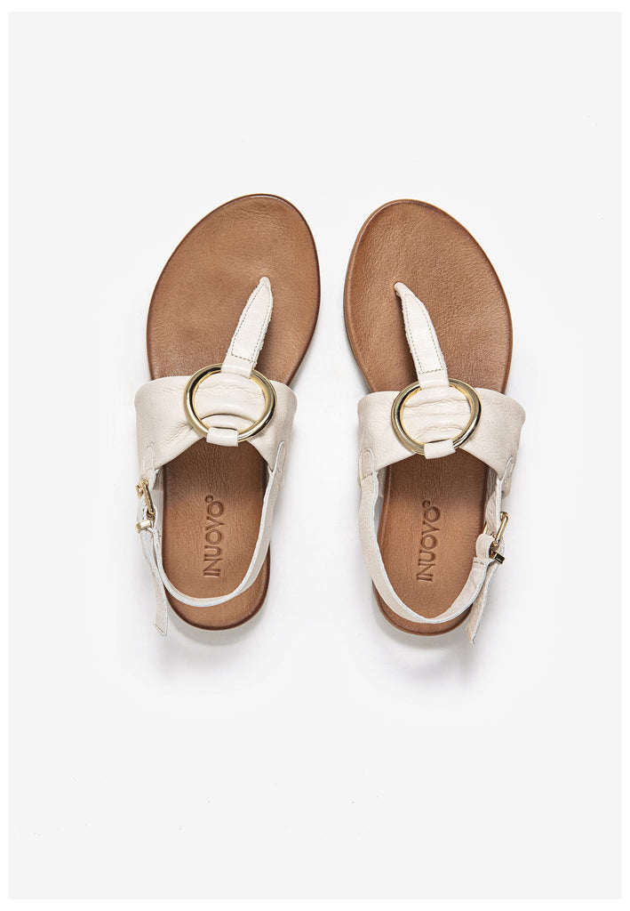 Inuovo Zehensteg Leder Beige