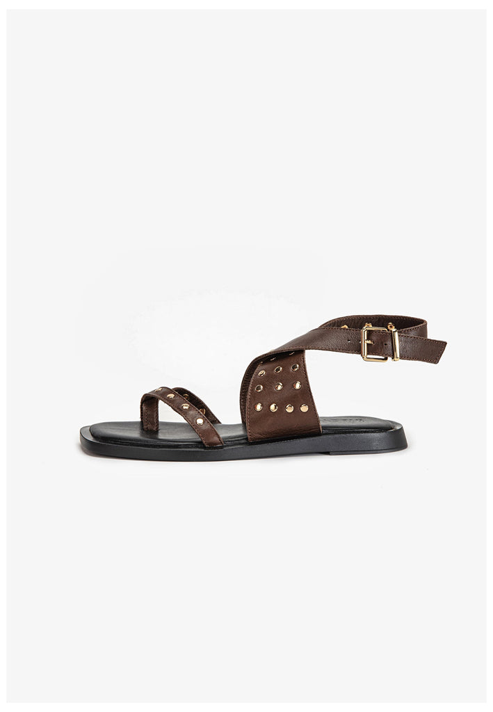 Inuovo Zehensteg Leder Dunkelbraun