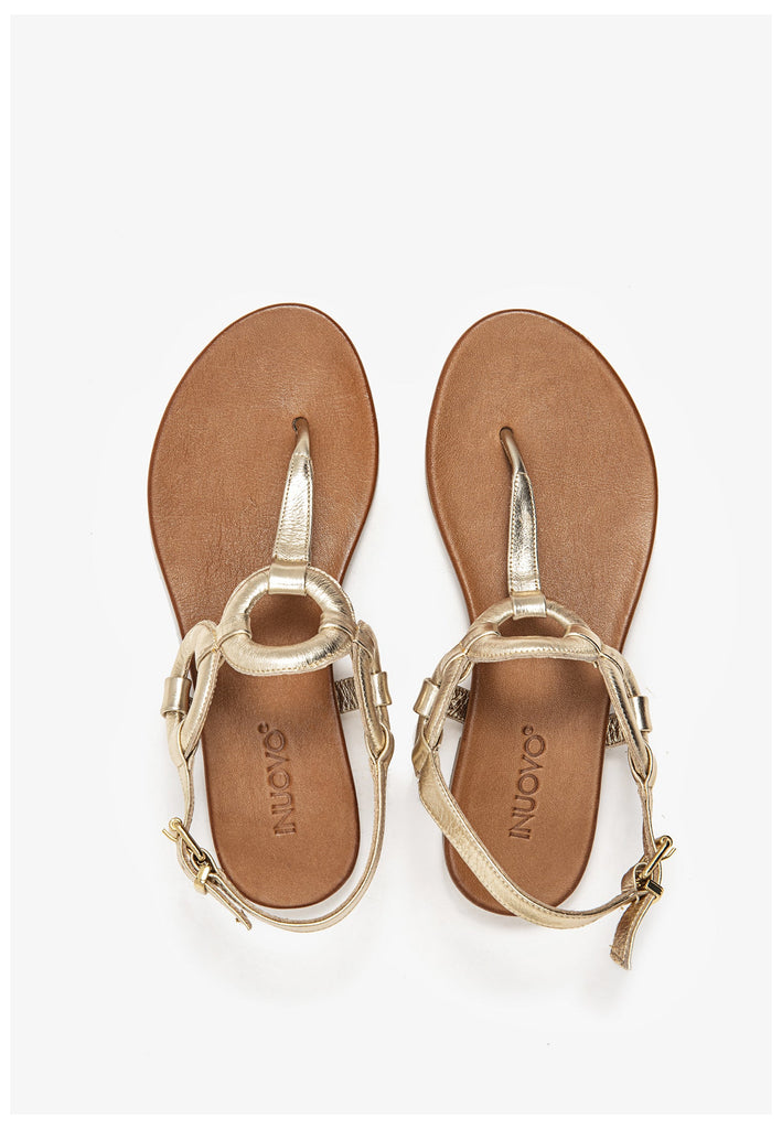 Inuovo Zehensteg Leder Gold