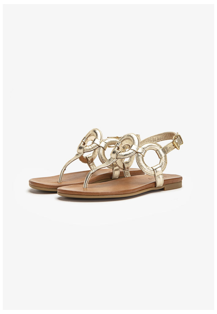 Inuovo Zehensteg Leder Gold