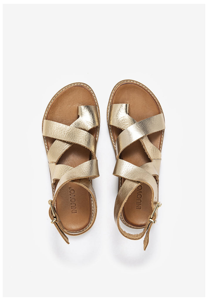 Inuovo Zehensteg Leder Gold