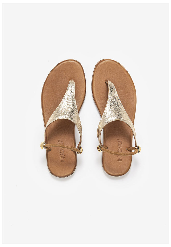 Inuovo Zehensteg Leder Gold