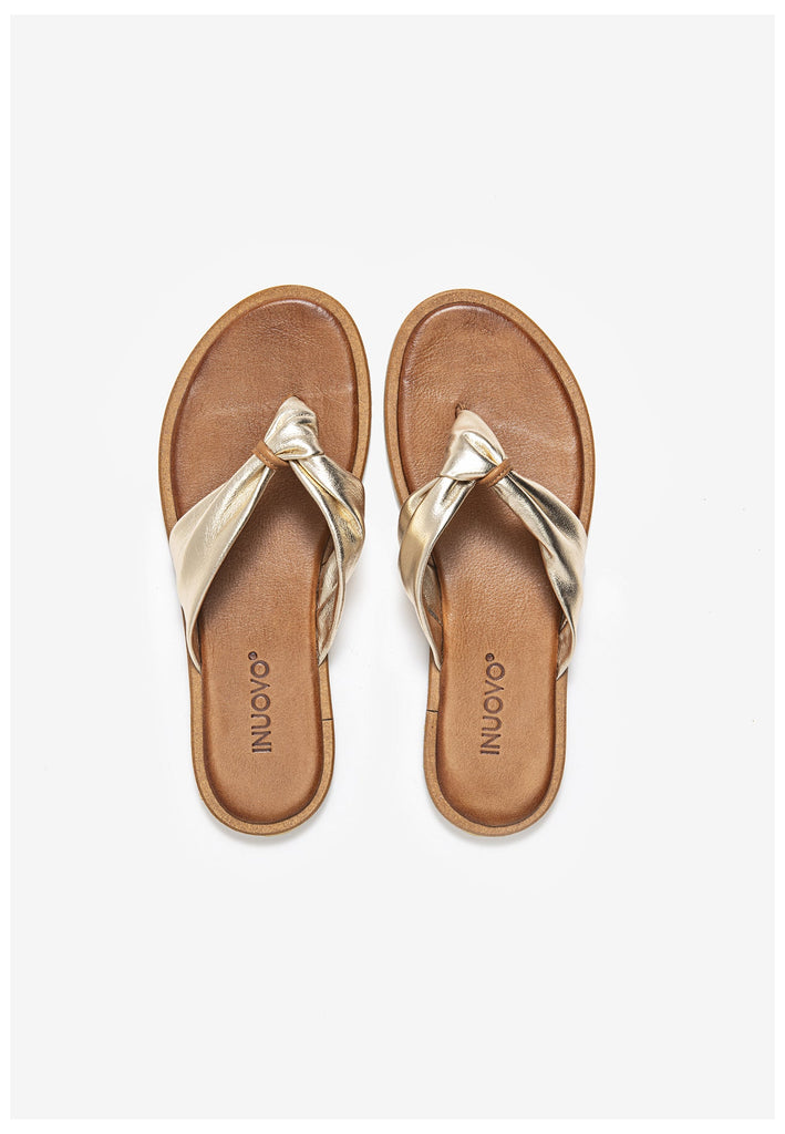 Inuovo Zehensteg Leder Gold