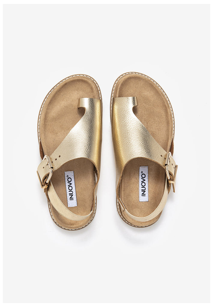 Inuovo Zehensteg Leder Gold