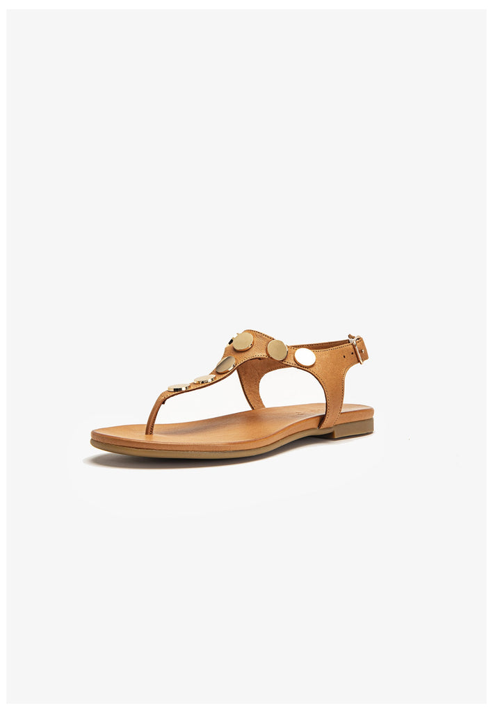 Inuovo Zehensteg Leder Mittelbraun