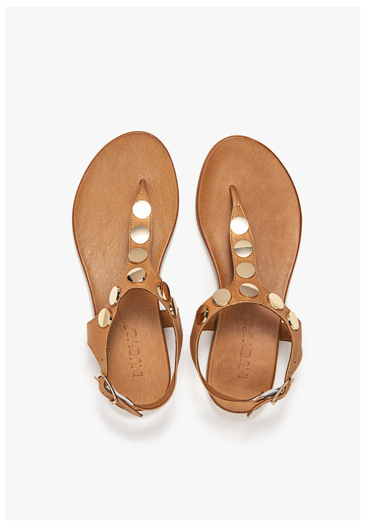 Inuovo Zehensteg Leder Mittelbraun