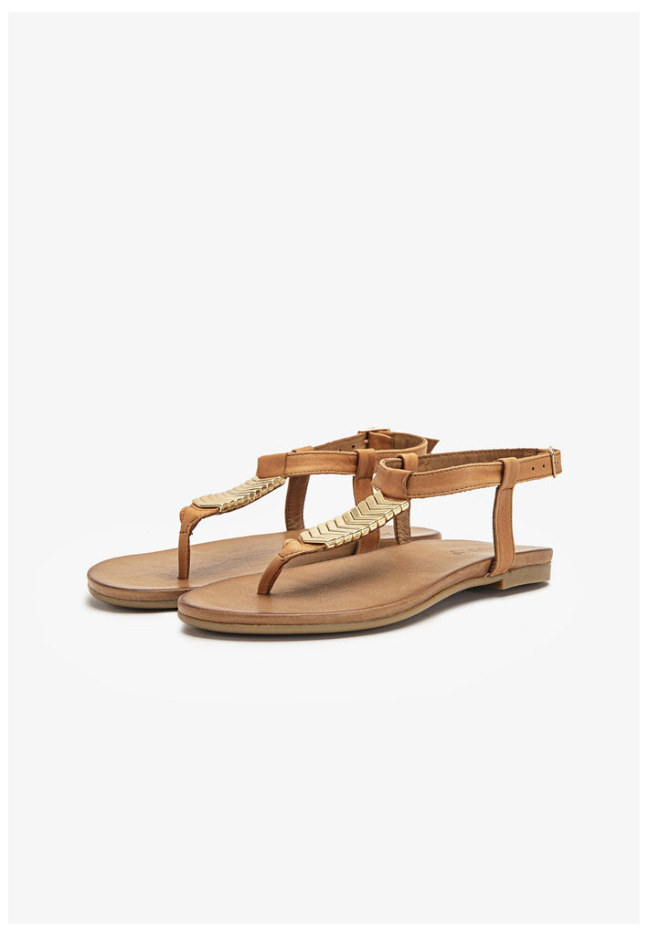 Inuovo Zehensteg Leder Mittelbraun