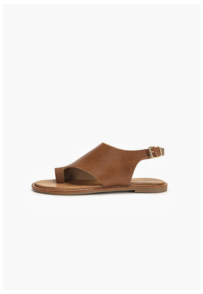 Inuovo Zehensteg Leder Mittelbraun