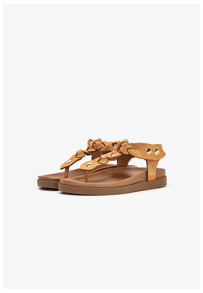 Inuovo Zehensteg Leder Mittelbraun