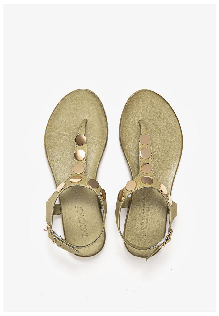 Inuovo Zehensteg Leder Olive