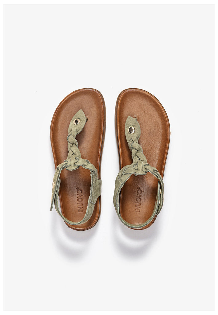 Inuovo Zehensteg Leder Olive