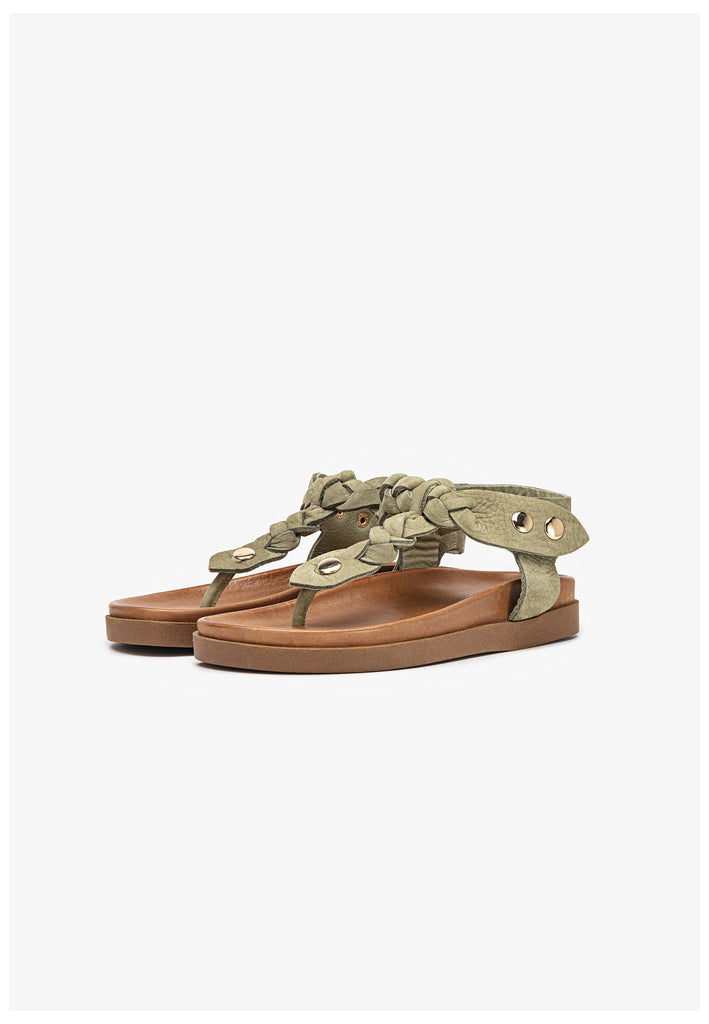 Inuovo Zehensteg Leder Olive