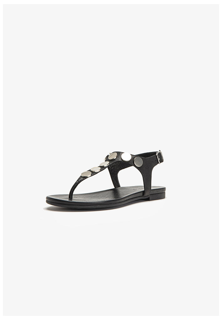 Inuovo Zehensteg Leder Schwarz