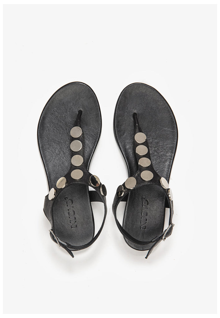 Inuovo Zehensteg Leder Schwarz