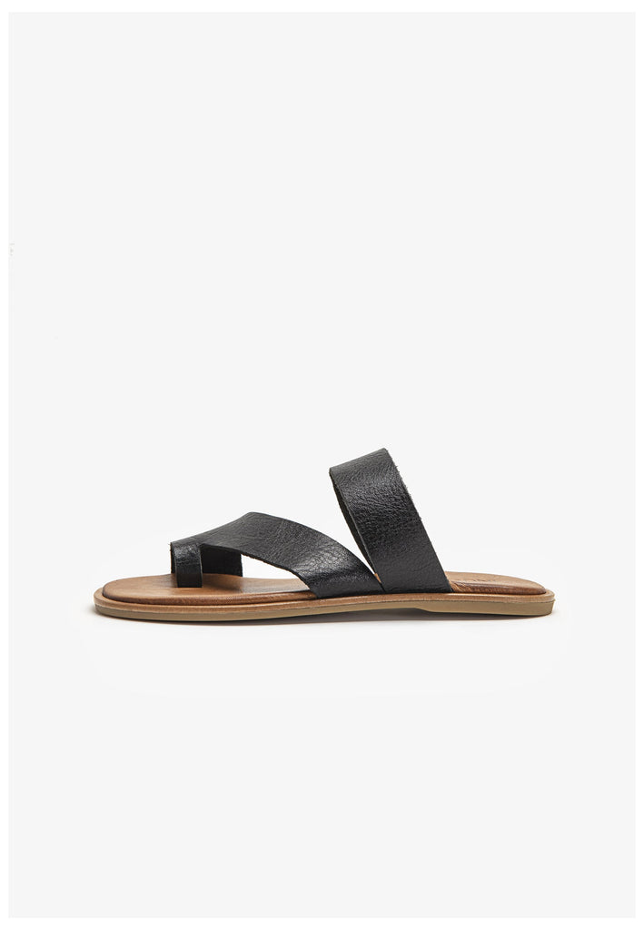 Inuovo Zehensteg Leder Schwarz