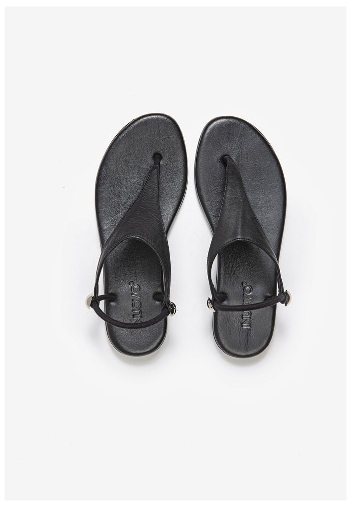 Inuovo Zehensteg Leder Schwarz