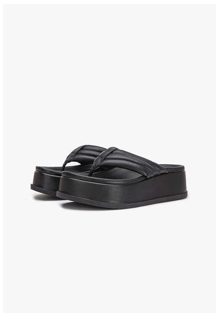 Inuovo Zehensteg Leder Schwarz