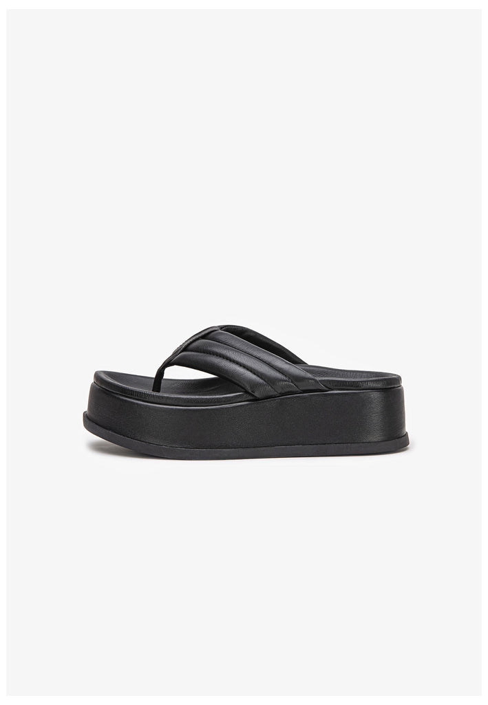 Inuovo Zehensteg Leder Schwarz